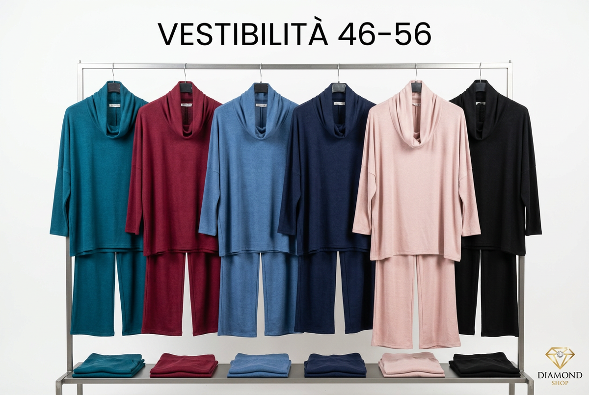 Coordinati sullo stand con collo ampio in evidenza