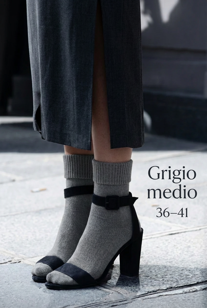 Grigio medio 36–41, scritta elegante senza etichetta