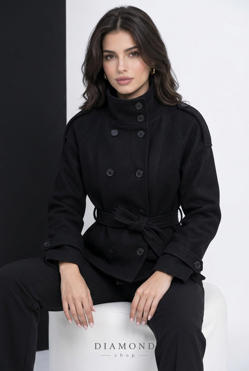 Giacca donna doppiopetto con cintura – Vestibilità 38–46