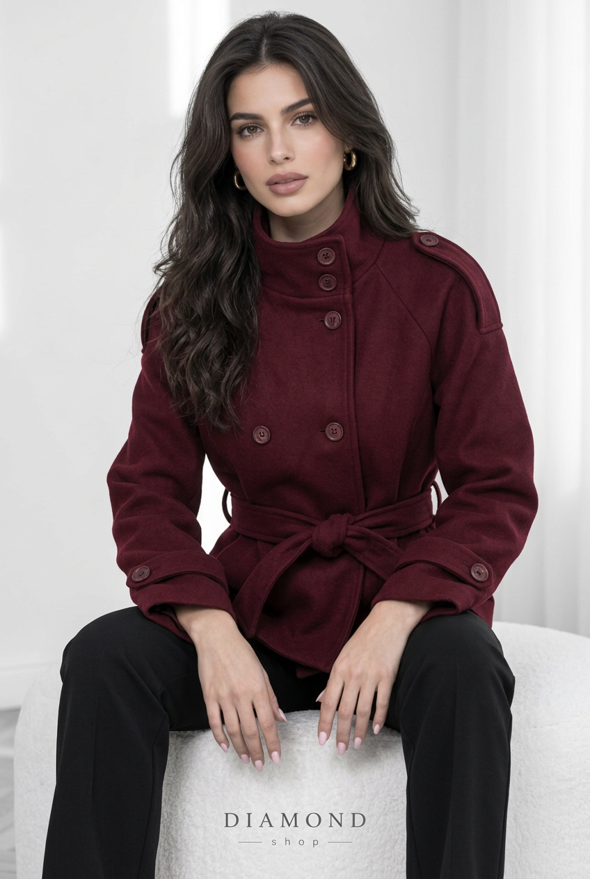 Giacca donna doppiopetto con cintura – Vestibilità 38–46