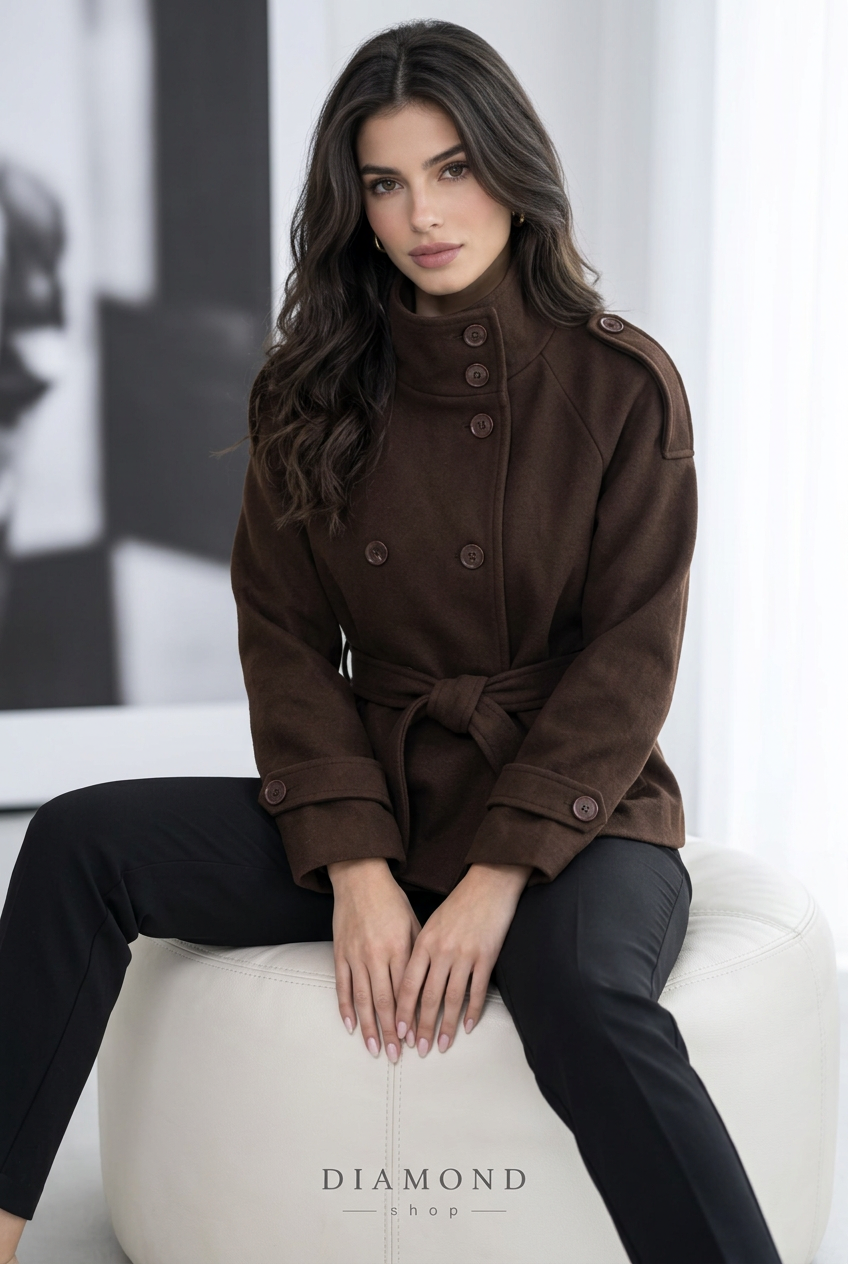 Giacca donna doppiopetto con cintura – Vestibilità 38–46