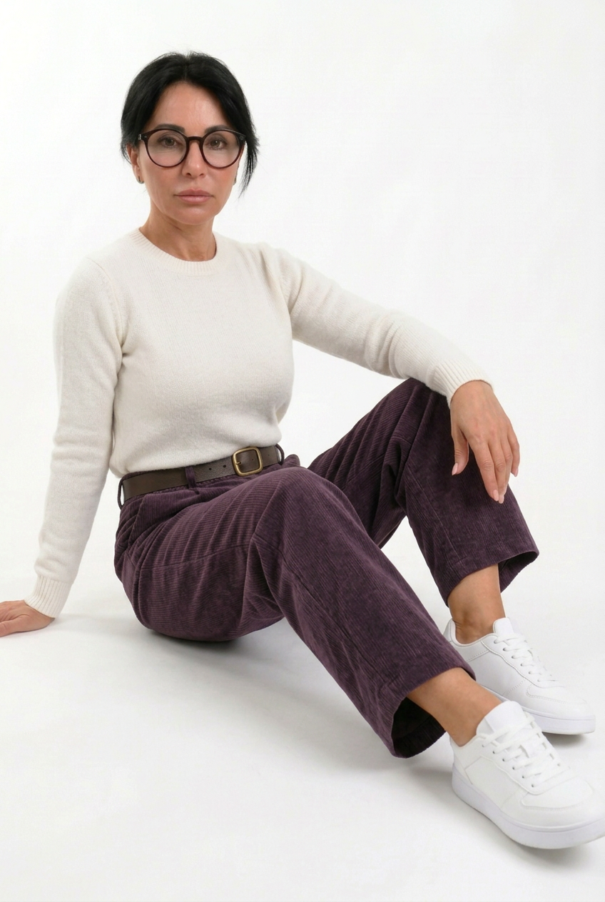 Pantaloni ampi  2 colori – Melanzana & Beige  Taglia unica 42–48