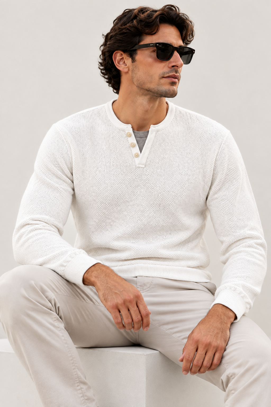 Maglione Henley in Maglia Traforata – HHL8026