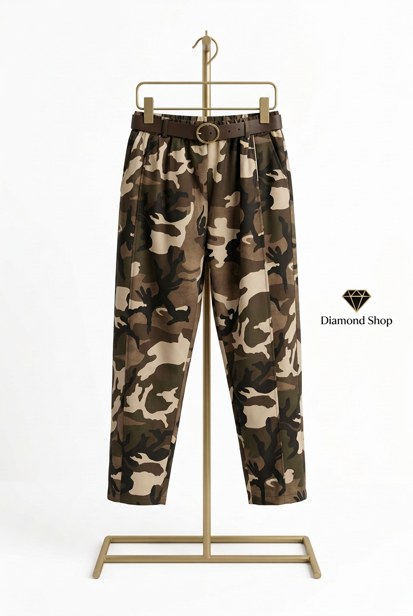 Pantalone sullo stand con sfondo tutto bianco latte