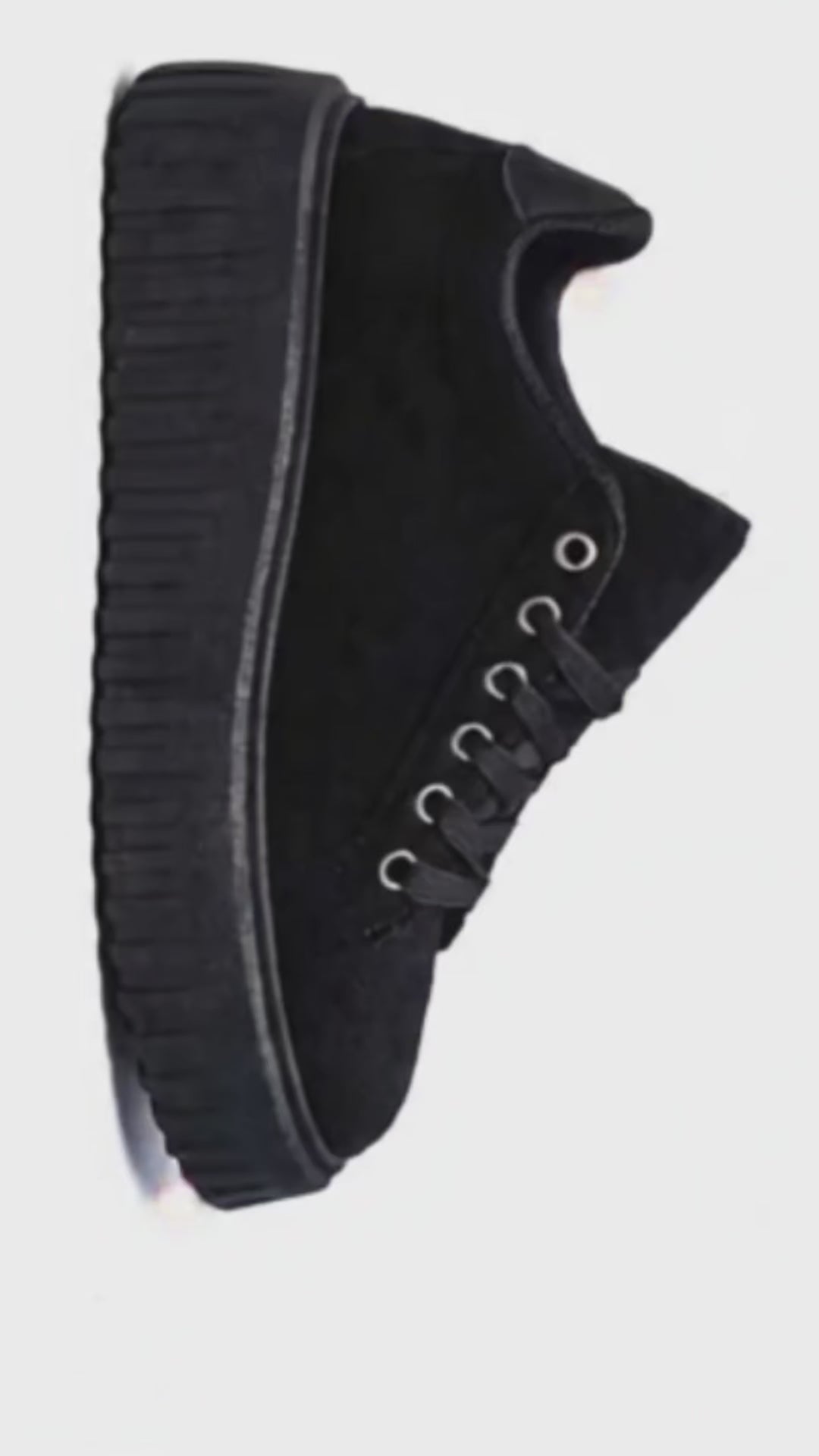 Sneakers Platform Donna in Camoscio Nero con Suola Zigrinata – Modello Casual Urban