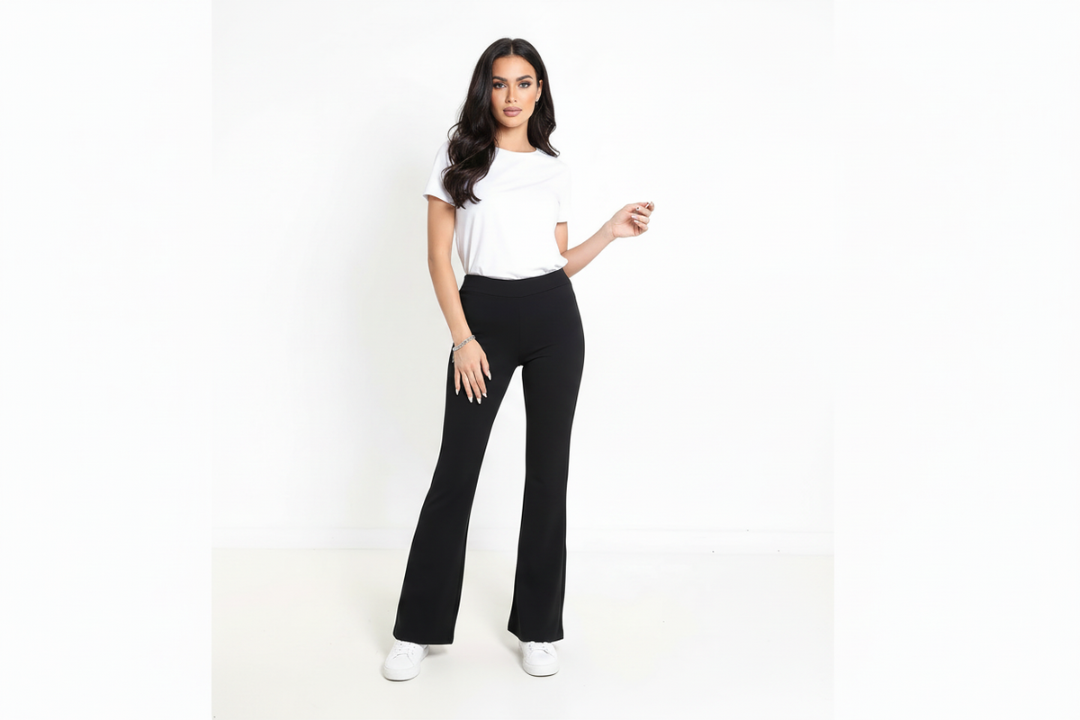 Pantalone Flare Elastico a Zampa – Taglia Unica (Veste 44-48)