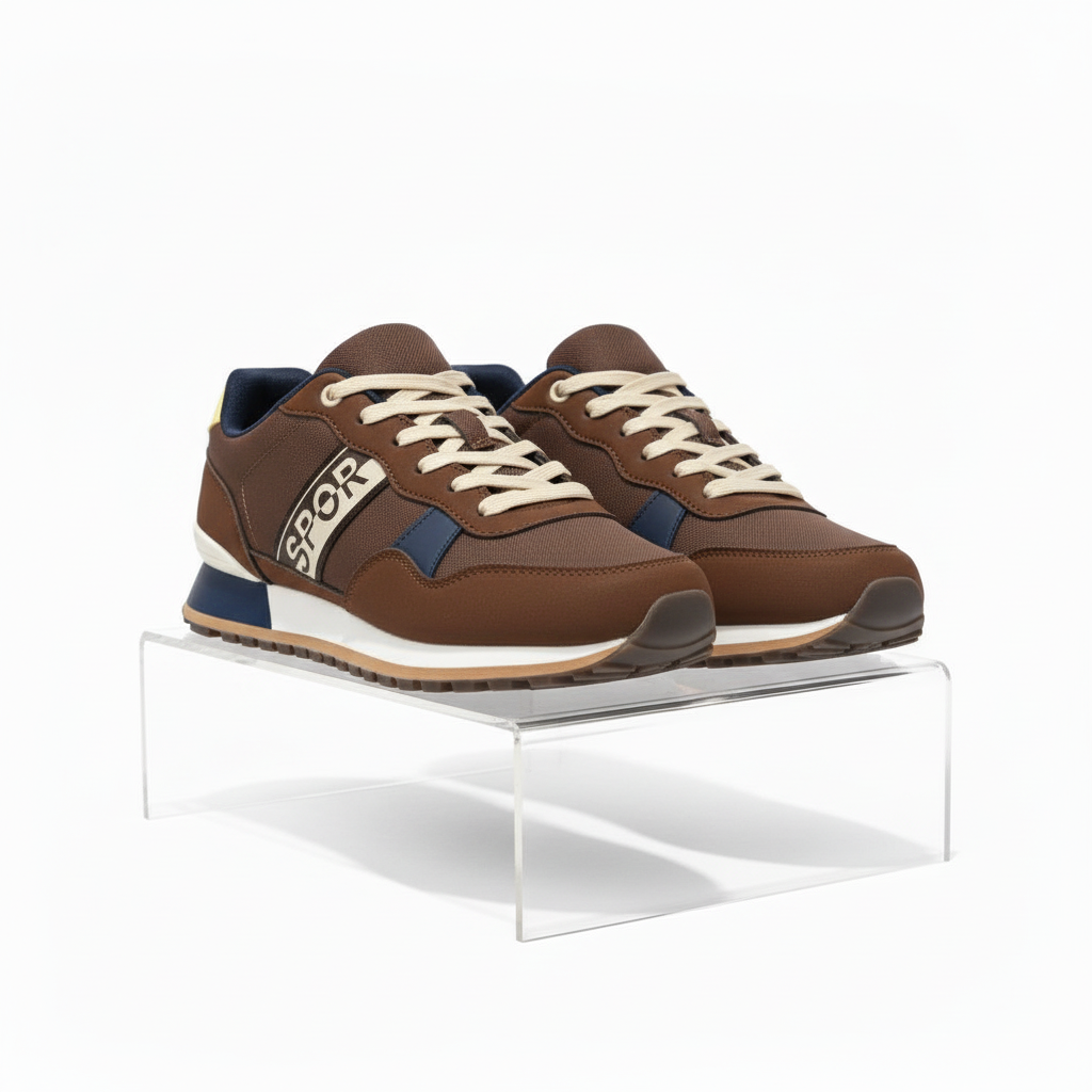 Sneakers Uomo Urban Sport Rétro Running – Scarpe Sportive Casual Marroni