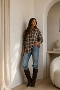 Camicia Oversize in Flanella a Quadri "Inglis" – Chocolate & Brit