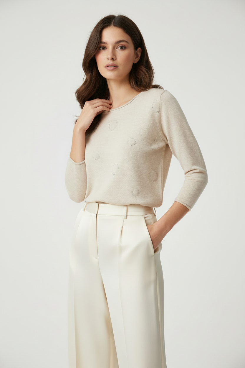 Pullover Girocollo  con Dettagli Luminosi