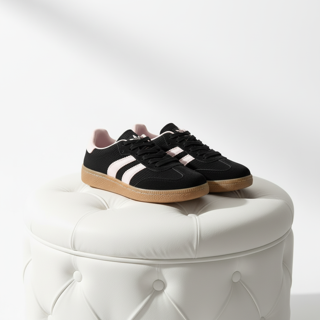Sneakers Marlow Retro – Black & Soft Pink (Edizione Limitata