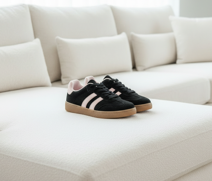 Sneakers Marlow Retro – Black & Soft Pink (Edizione Limitata
