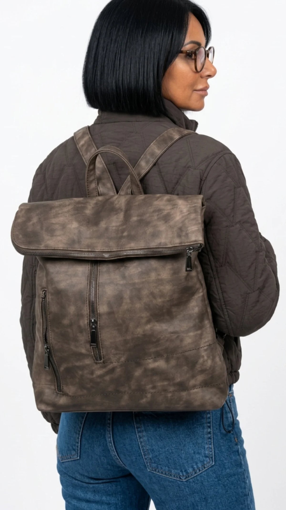 Zaino Fold-Over: Praticità + Stile Vintage 🤎 Caffè