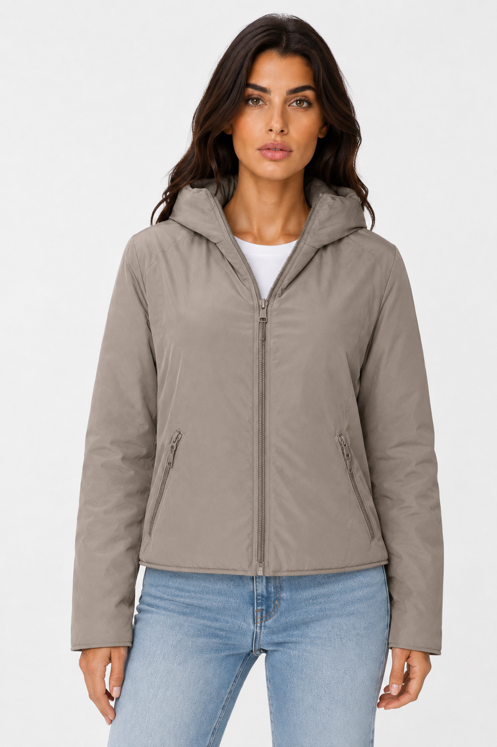 Piumino Donna Reversibile Double-Face con Cappuccio