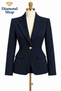 Giacca Penelope – Blazer Sartoriale Blu Navy con Bottone Dorato