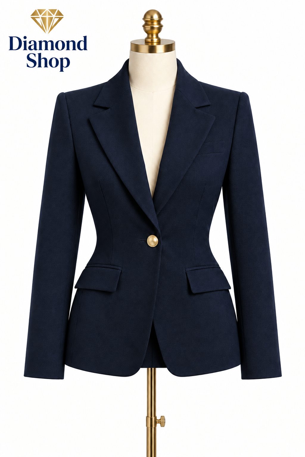 Giacca Penelope – Blazer Sartoriale Blu Navy con Bottone Dorato