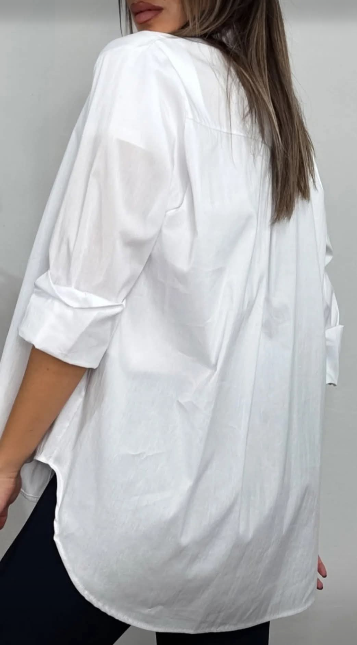 📌 Camicia Oversize in Popeline Bianco – Diamond Shop Scarperia