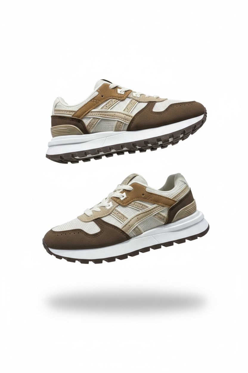 Sneakers Donna Athletic Urban – 3 colori         Beige/ marrone _  Marrone/ Bianco _   Panna/Marrone