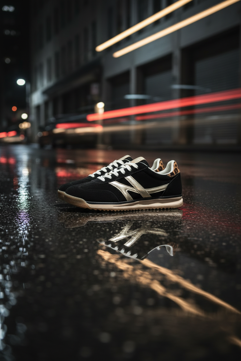 Sneakers Donna BACK  Modello Jogger Camoscio Nero - Taglie 36-41 - In Offerta a €29