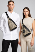 Monospalla Coveri World - Marsupio Crossbody con Trama Geometrica Monogram