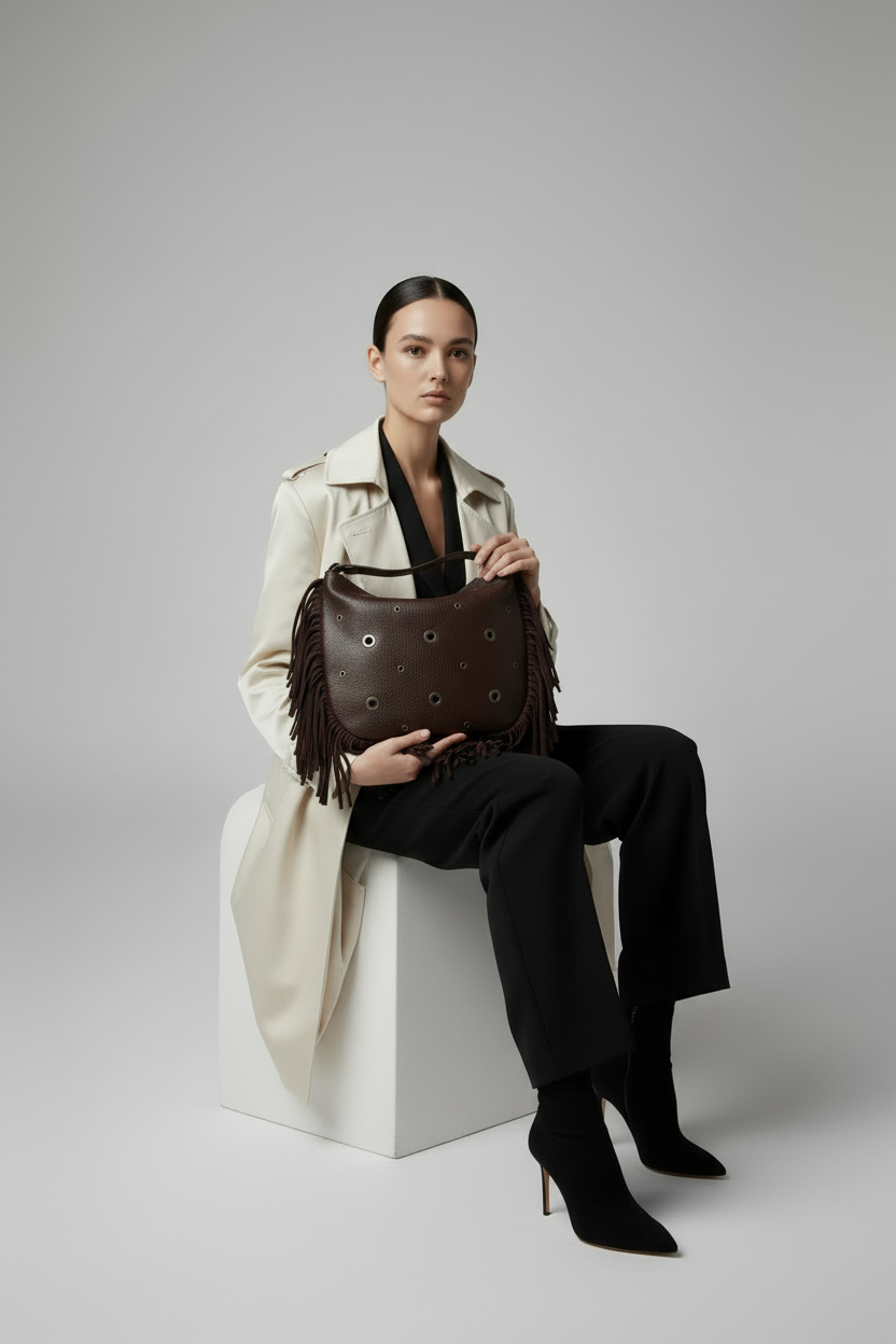 ✨ NEW ARRIVAL • Collezione Diamond ✨Borsa Hobo -Chic Frange Stile contemporaneo, urban, di grande tendenza.