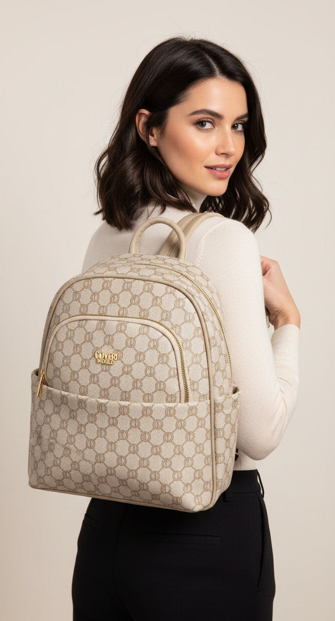 Borsa e zaino 2 in 1 firmato Coveri