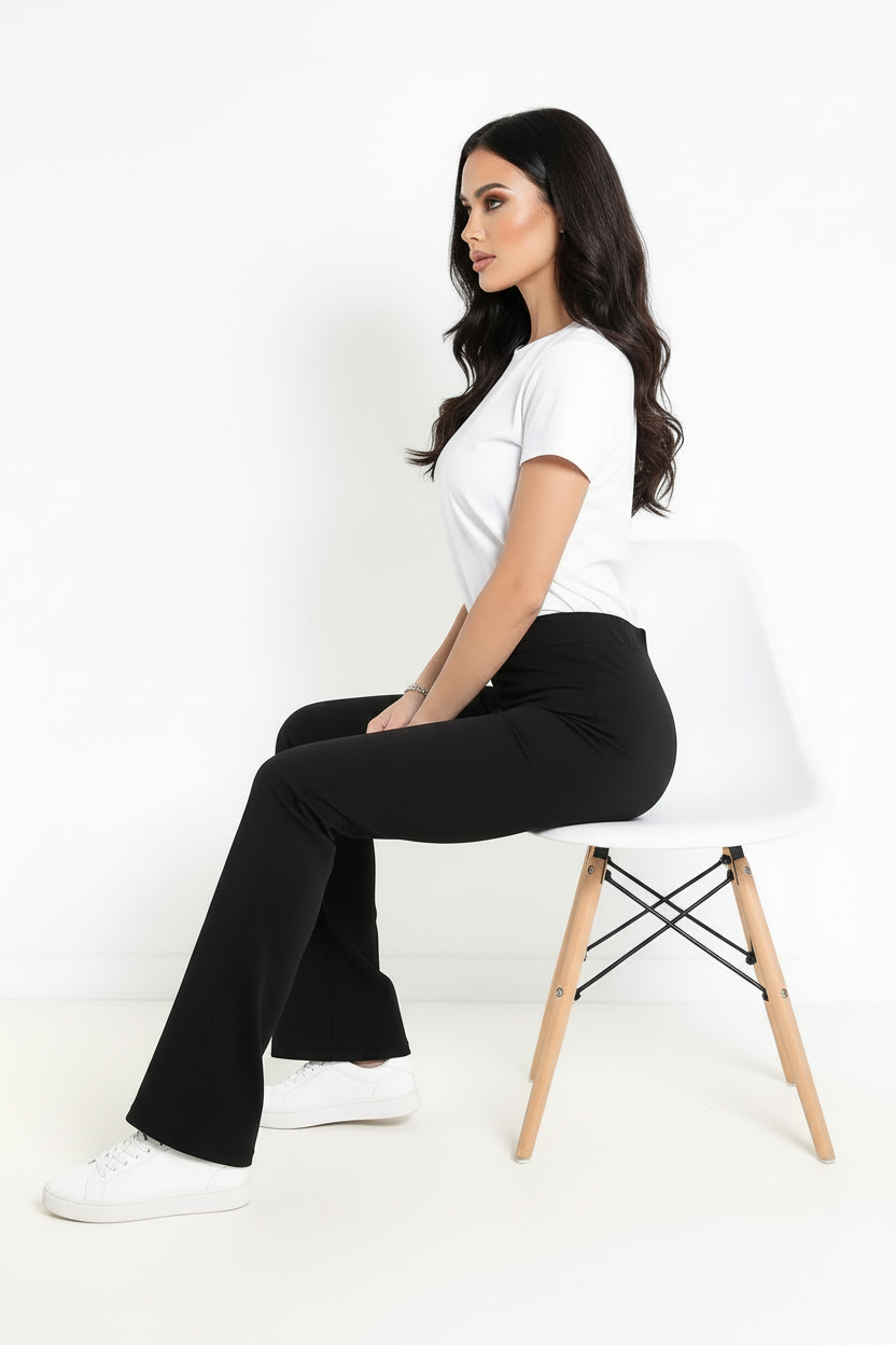 Pantalone Flare Elastico a Zampa – Taglia Unica (Veste 44-48)