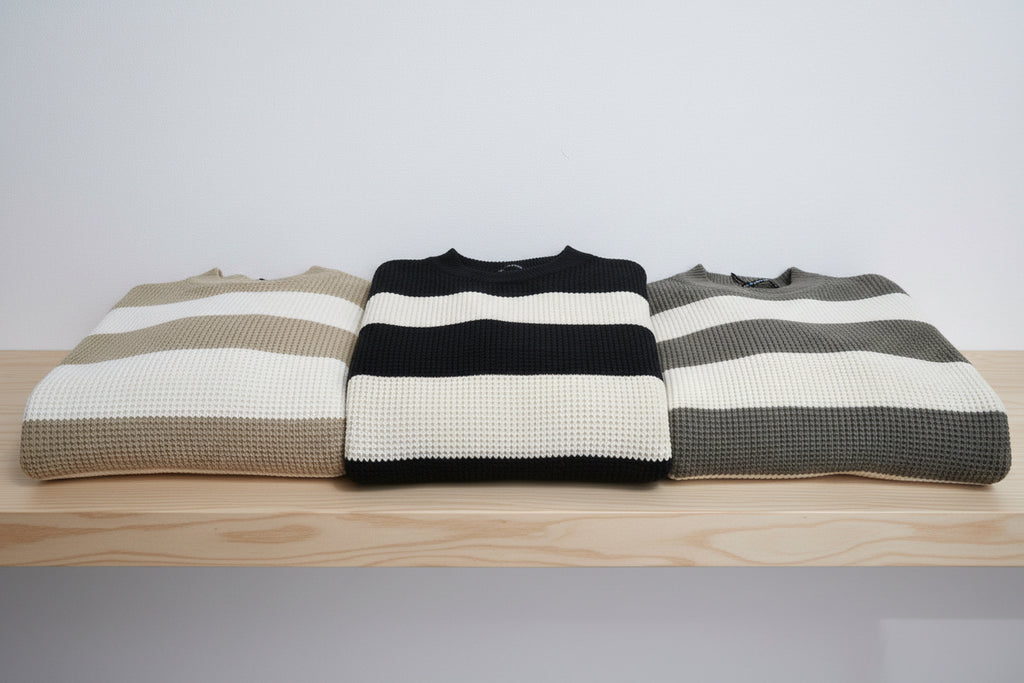 Pullover Uomo a Righe in Maglia Tricot